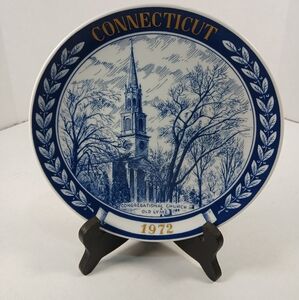 Annual plate with the Congregational Church, Old Lyme, Kesa
